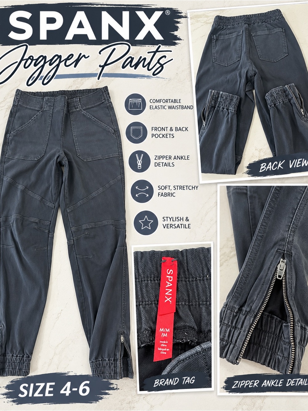 SPANX Men's Charcoal Jogger Pants - Dark Gray